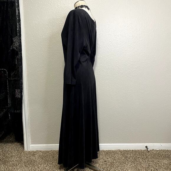 Vintage Pyramid Collection Suede 90's Cool Goth Whimsigoth Victorian Maxi Dress - Picture 10 of 16